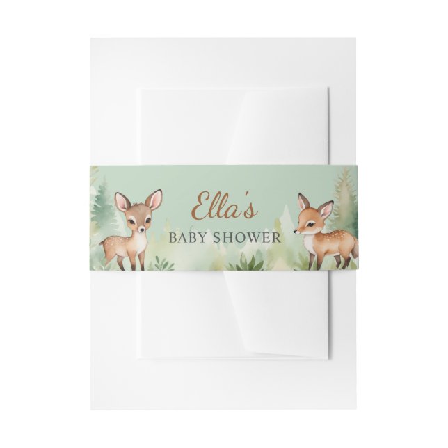 Woodland Deer Neutral Baby Shower Belly Band (Vorderseite Beispiel)
