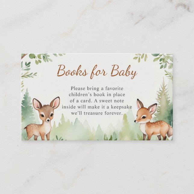 Woodland Deer Neutral Books for Baby Begleitkarte (Vorderseite)