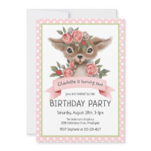 Woodland Deer Pink Girl's Birthday Party
