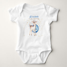 Woodland Deer Twinkle Stars Baby NAME Geschenk Blu Baby Strampler