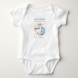 Woodland Deer Twinkle Stars Baby NAME Geschenk Blu Strampler