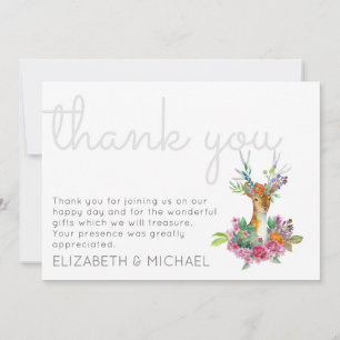 Woodland DeerVielen Dank für Ihre Hochzeitkarte Dankeskarte