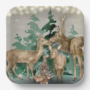 Woodland Dei Christmas Celebration Paper Plate Pappteller