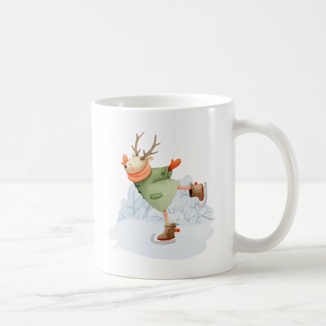 Woodland Dei Winter Ice Skater Kaffeetasse (Rechts)