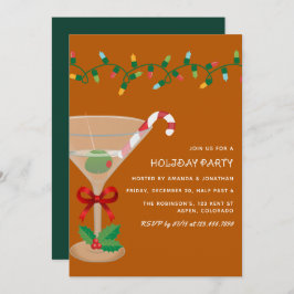 Woodland Ember Christmas Holiday Cocktail Party Einladung