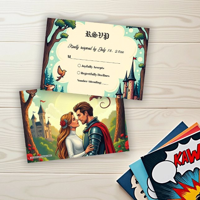 Woodland Enchanted Forest Castle Fairytale Wedding RSVP Karte (Von Creator hochgeladen)