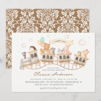 Woodland Express Kinderdusche Einladung