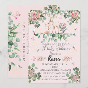 Woodland Fairy Baby Dusche Einladung