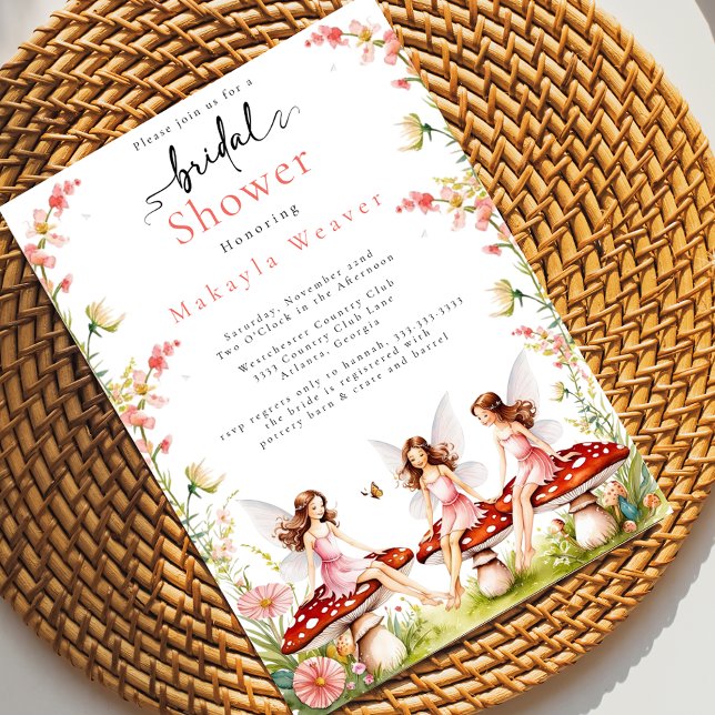 Woodland Fairy Mushroom Verzaubertes Brautparty Einladung (Von Creator hochgeladen)