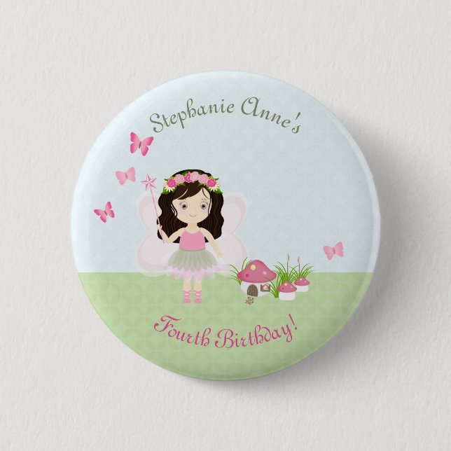 Woodland Fairy Princess Button (Vorderseite)