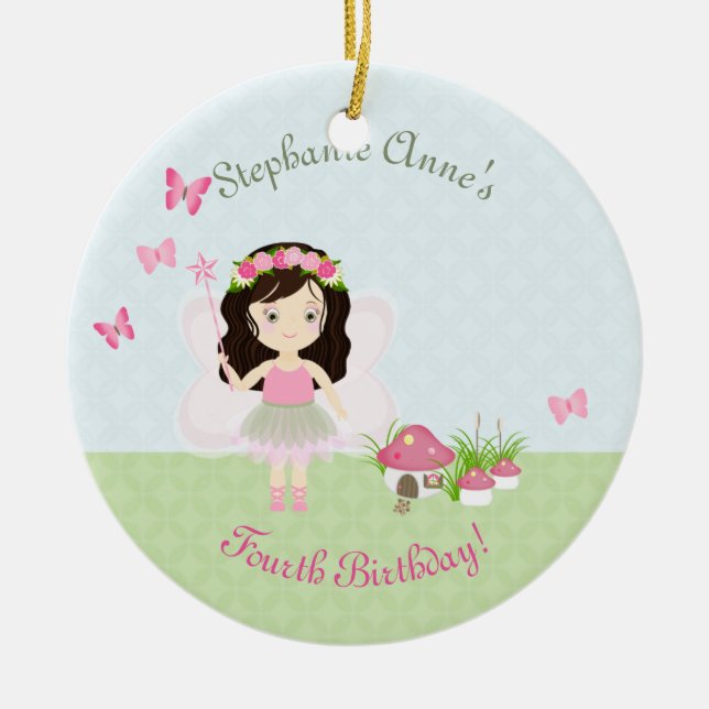 Woodland Fairy Princess Keramikornament (Vorne)