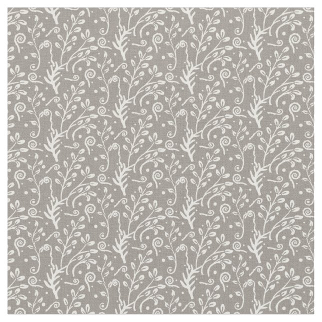 Woodland Fairytale Fern Swirl Baby Girl Nursery Stoff (Nahaufnahme)