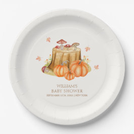 Woodland Fall Pumpkin Mushroom Kinderdusche Pappteller