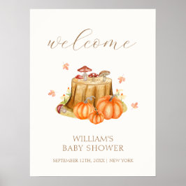 Woodland Fall Pumpkin Mushroom Kinderdusche Willko Poster