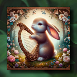 Woodland Fantasy Bunny Blume Ostern Feiertagskarte