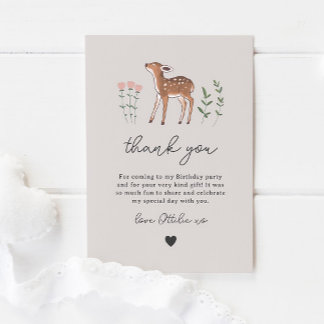 Woodland Fawn FlowersDanke Karte