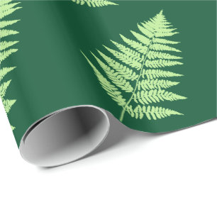 Woodland Fern 1, Smaragd und leicht grün Geschenkpapier