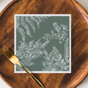 Woodland Fern Botanisches Hochzeitspapier Napkin Serviette
