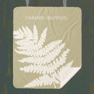 Woodland Fern Leaf Individuelle Name und Farben Sherpadecke
