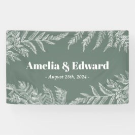 Woodland Fern Wedding Welcome Green Banner