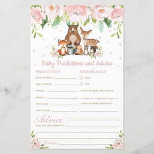 Woodland Floral Baby Vorhersagen & Advice Dusche