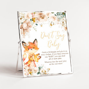 Woodland Floral Fox Babydusche Sage nicht Baby Poster