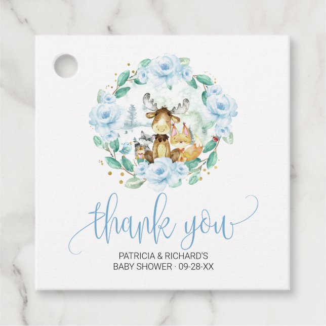 Woodland Floral Greenerenery Kinderdusche Vielen D Geschenkanhänger (Vorderseite)