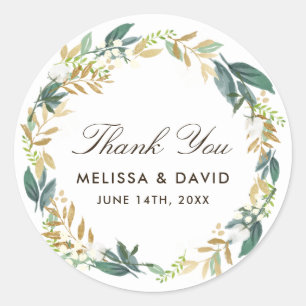 Woodland Floral Wreath Danke Stickers