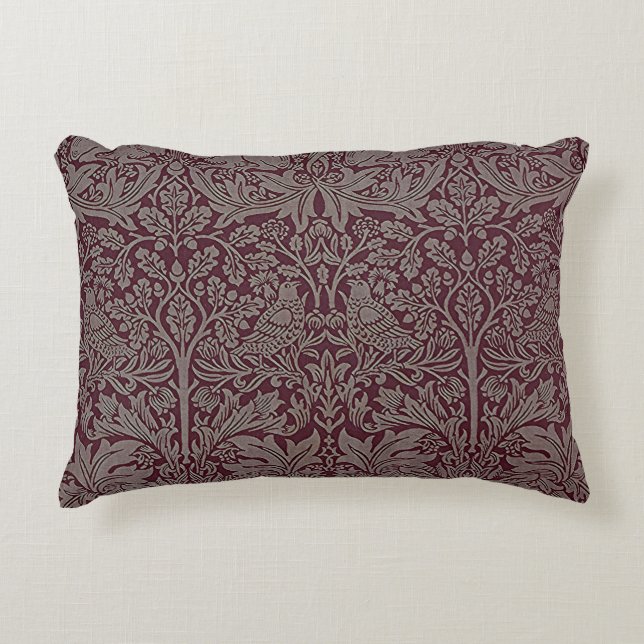 Woodland Foliage Red Rabbit William Morris Muster Dekokissen (Vorderseite)