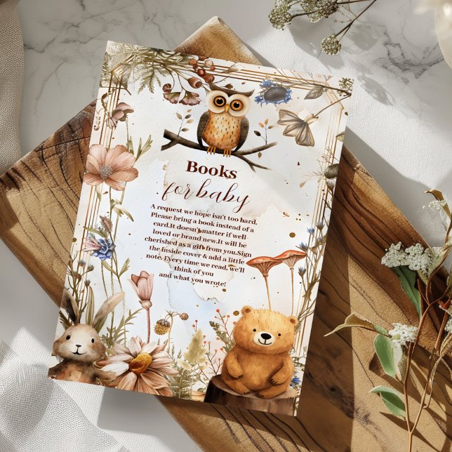Woodland Forest Animals Baby Showbücher für Baby Begleitkarte (Von Creator hochgeladen)