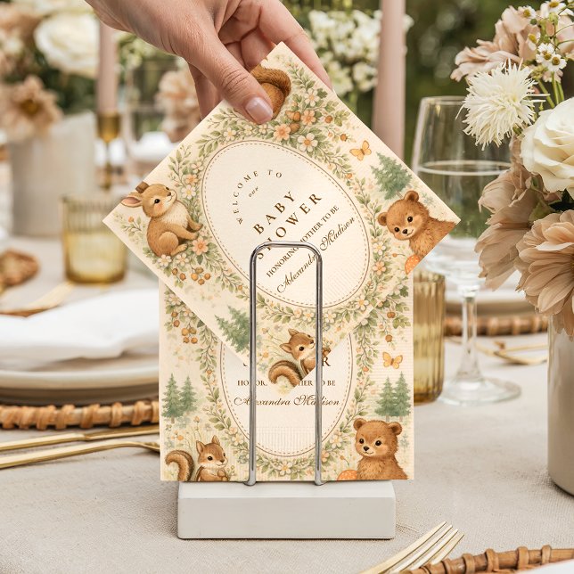 Woodland Forest Animals Baby Shower Serviette (Von Creator hochgeladen)