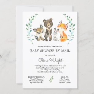 Woodland Forest Animals Baby Showroom by Mail Einladung