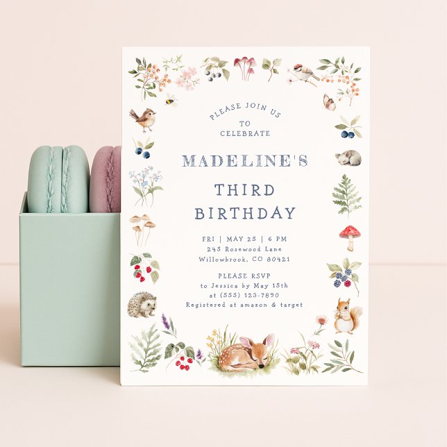 Woodland Forest Animals Birthday Invitation Einladung (Von Creator hochgeladen)
