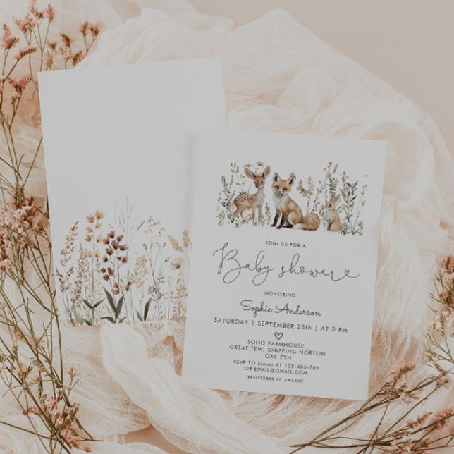 Woodland Forest Animals Kinderdusche Einladung (Von Creator hochgeladen)