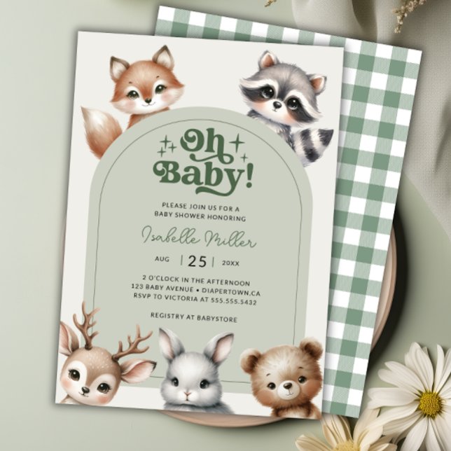 Woodland Forest Animals Kinderdusche Einladung (Woodland Forest Animals Baby Shower Invitation)