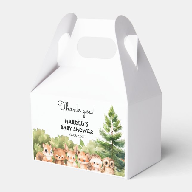 Woodland Forest Animals Kinderdusche Geschenkschachtel (Vorderseite)