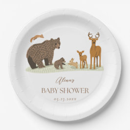 Woodland Forest Animals Kinderdusche Pappteller