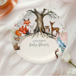Woodland Forest Animals Kinderdusche Pappteller
