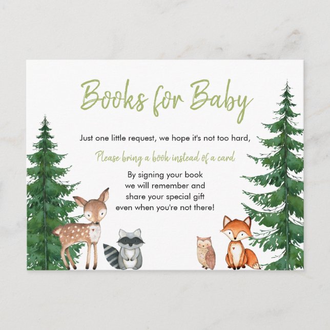Woodland Forest Baby Duschbücher für Baby Postkarte (Vorderseite)