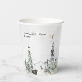 Woodland Forest Baby Dusche Personalisiert Pappbecher