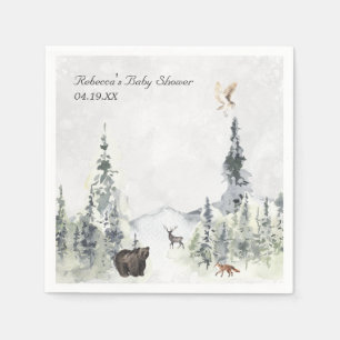 Woodland Forest Baby Dusche Personalisiert Serviette