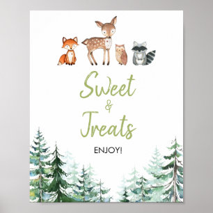 Woodland Forest Baby Shower Sweet Leckereien Unter Poster