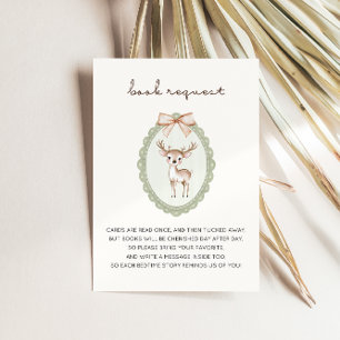 Woodland Forest Deer Baby Dusche Buchanfrage Begleitkarte