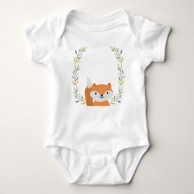 Woodland Forest Fox Baby Onsie Baby Strampler (Vorderseite)