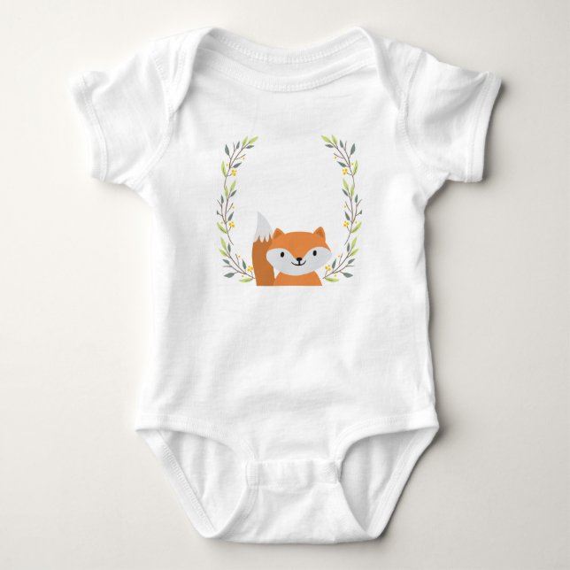 Woodland Forest Fox Baby Onsie Strampler (Vorderseite)