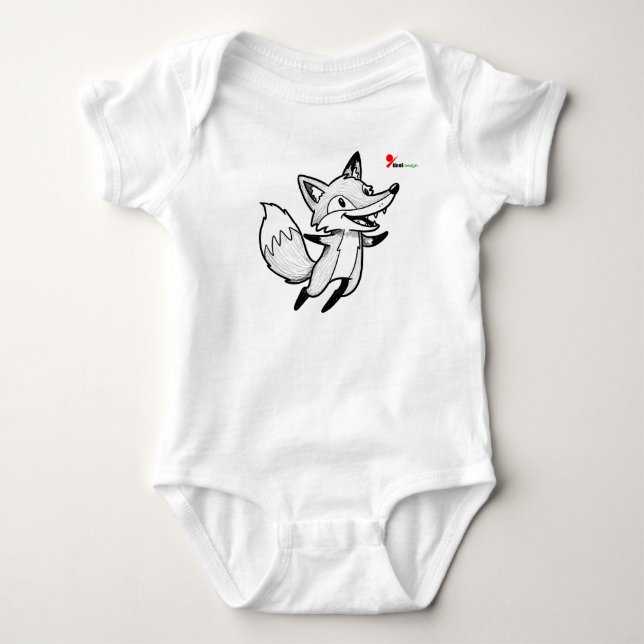 Woodland Fox Baby Bodysuit Strampler (Vorderseite)