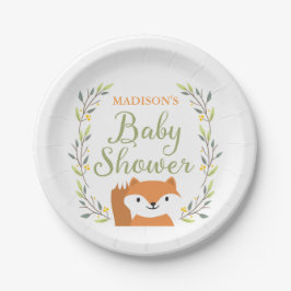 Woodland Fox Baby Dusche Teller