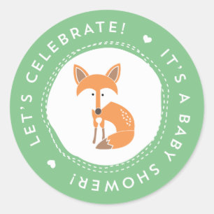 Woodland Fox Babyaufkleber Runder Aufkleber