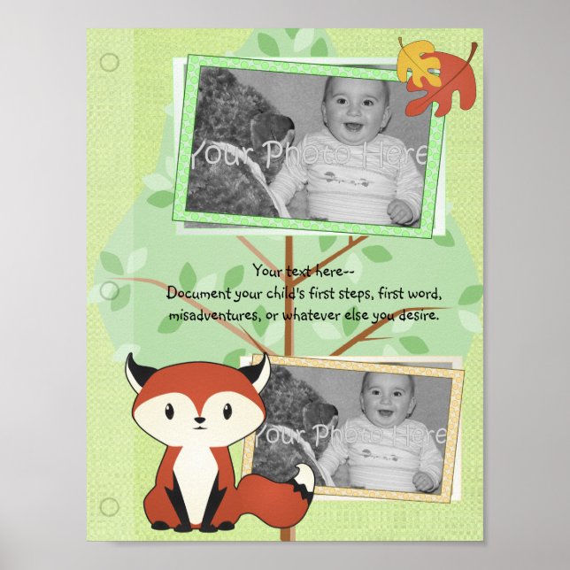 Woodland Fox Babybuchseite Poster (Vorne)