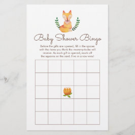 Woodland Fox Babydusche Bingo Game